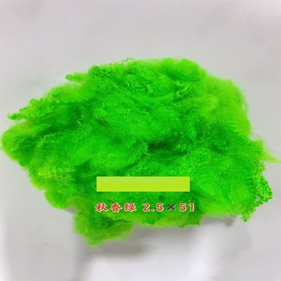 Serat Staple Polyester PSF Daur Ulang Penuh Warna Hijau