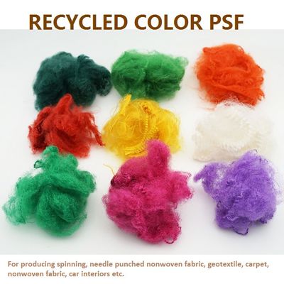 Warna-warni 76mm Polyester Staple Fiber PSF Untuk Mengisi Pemintalan Kain Non Woven