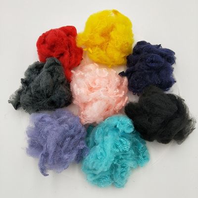 Bahan Baku Kain Merasa 65mm Dope Dyed Polyester Polyester Staple Fiber PSF