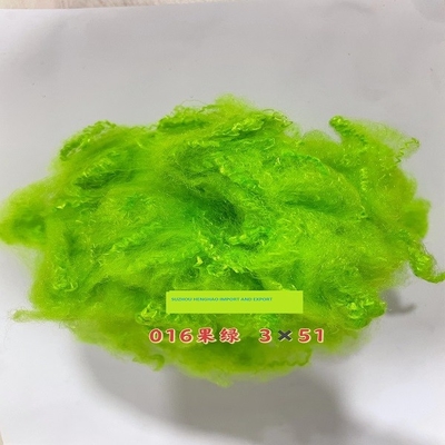 Serat Staple Polyester PSF Daur Ulang Penuh Warna Hijau