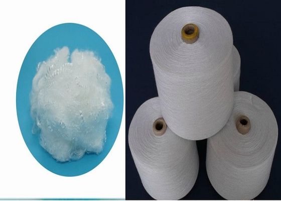 Solid White PSF Polyester Staple Fiber 1.5D Untuk Berputar 25mm Sampai 102mm