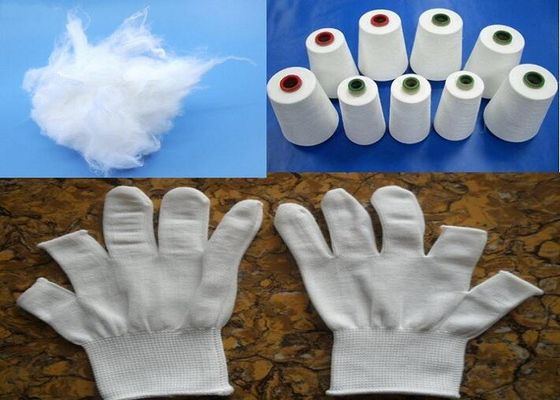 Bright Raw White 1.5dtex × 38mm Bahan Baku Poliester Untuk Membuat Benang Sarung Tangan