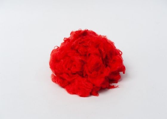 Red Regenerated 1.5D Material Polyester Fiber Crimp 8 Busur