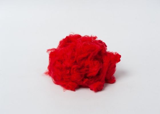 Red Regenerated 1.5D Material Polyester Fiber Crimp 8 Busur