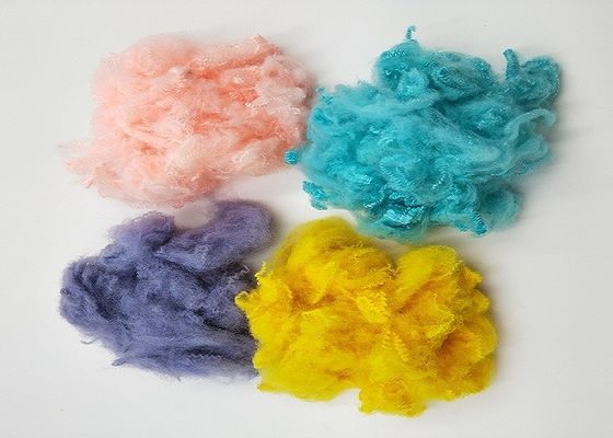 Non Silicon 65mm Dope Dicelup Polyester Serat Poliester Daur Ulang Padat