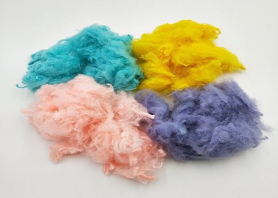 Non Silicon 65mm Dope Dicelup Polyester Serat Poliester Daur Ulang Padat