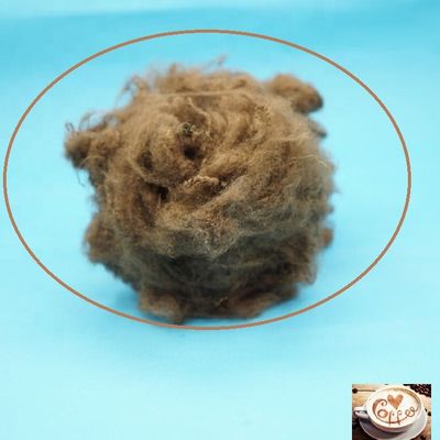 Virgin Grade Dope Dyed Polyester Coffee Color Untuk Pemintalan
