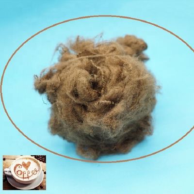 Virgin Grade Dope Dyed Polyester Coffee Color Untuk Pemintalan