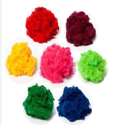 Bahan Baku Kain Merasa 65mm Dope Dyed Polyester Polyester Staple Fiber PSF