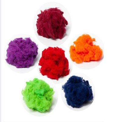 Bahan Baku Kain Merasa 65mm Dope Dyed Polyester Polyester Staple Fiber PSF