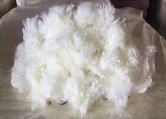 Flame Retardant 22D Daur Ulang Polyester Potongan Pendek Serat Warna Putih Gading