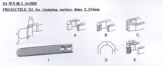 2.2x3 2.2x4 Sulzer Loom Suku Cadang Proyektil Dengan Tubuh Dan Gripper Lengkap