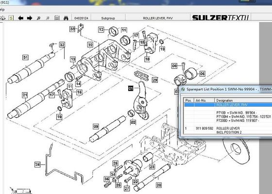 Roller Lever EP10 Sulzer Proyektil Alat Tenun Suku Cadang Umur Panjang Berjalan