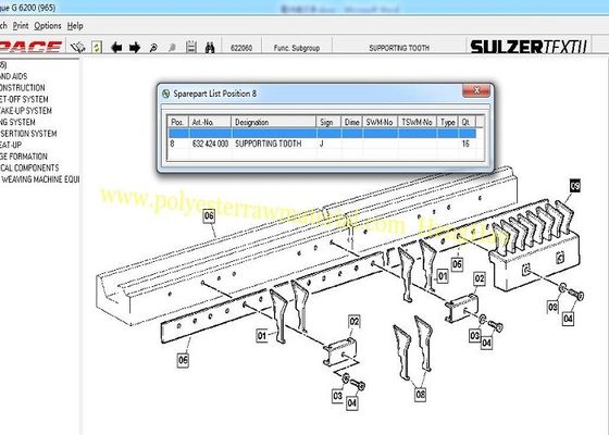 632424000 Suku Cadang Mesin Tekstil Sulzer Rapier G6100 G6200 G6300 F2001