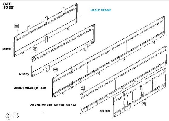 Adjuster Heald Frame Spare Parts Untuk Tekstil Tenun ISO14001