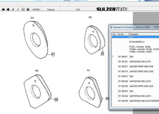 P7100 Suku Cadang Mesin Tekstil Ukuran Asli Eksentrik EP Tappet Cam Box Parts