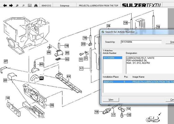 911816089 Suku Cadang Mesin Tenun Sulzer Melumasi Perumahan Felt Dengan Felt